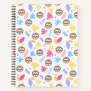 Carnet Tropical Sloth & Motif Feuille