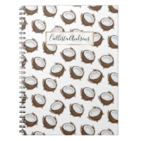 Tropical Summer Brown Blanc Coco Motif Fruit