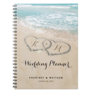 Carnet Tropical Vintage Beach Heart Shore Wedding planner
