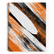 Trucs de pinceau orange, noir et blanc