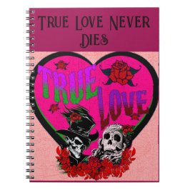 Carnet True Love Pink Skull Couple Personnalisé