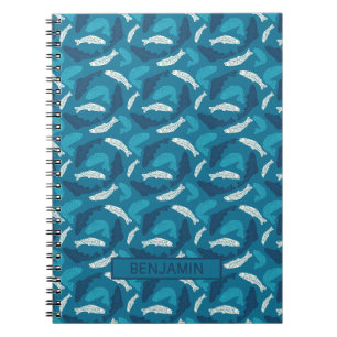 Carnet Truites bleues et ivoires personnalisées, à motif