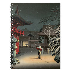 Carnet Tsuchiya Koitsu - Neige au temple de Nezu