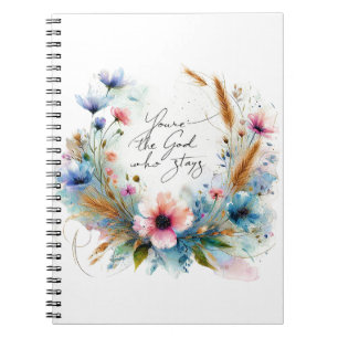 Carnet Tu es le Dieu qui reste, floral aquarelle