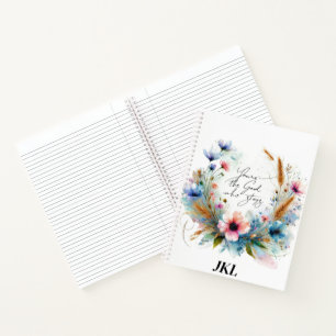 Carnet Tu es le Dieu qui reste, floral aquarelle