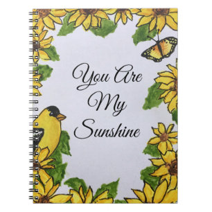 Carnet Tu Es Mon Soleil, Joyeux Fleurs De Soleil D'Oiseau