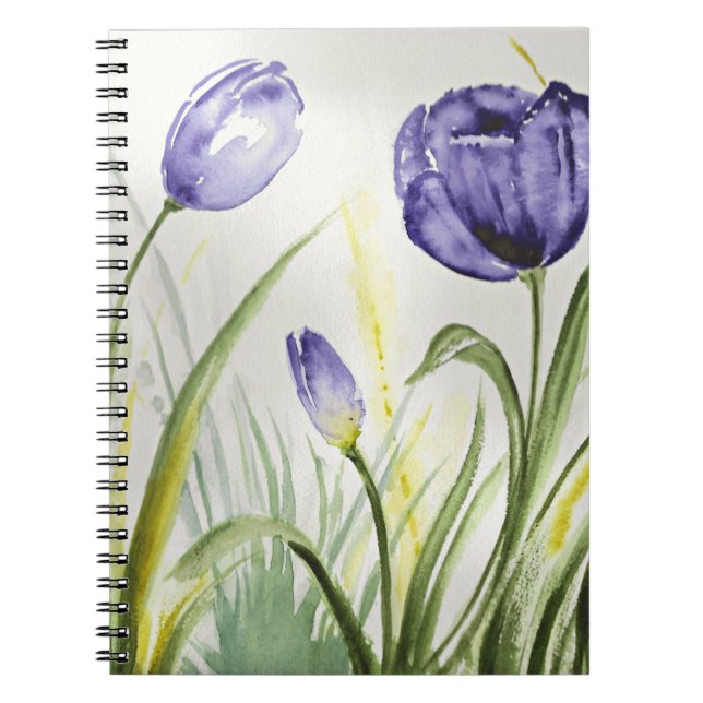 Carnet Tulipes à ressort pourpre (Devant)