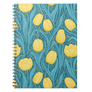 Carnet Tulipes en bleu et jaune