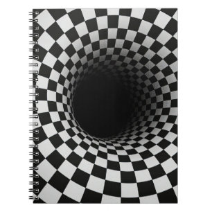 Carnet Tunnel d'illusion optique en noir et blanc