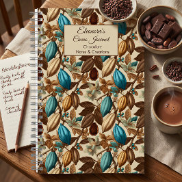Carnet Turquoise Cacao Pattern Chocolate Tasting