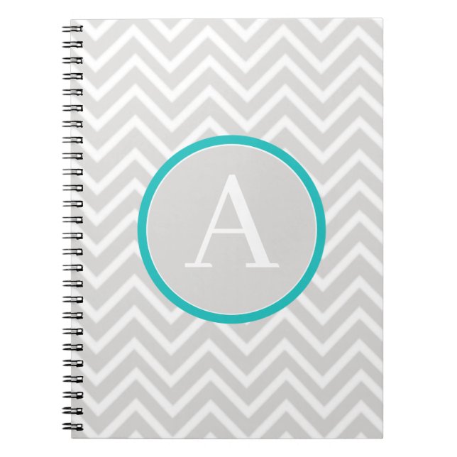 Carnet turquoise Chevron Monogram (Devant)