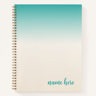 Carnet Turquoise et beige personnalisé