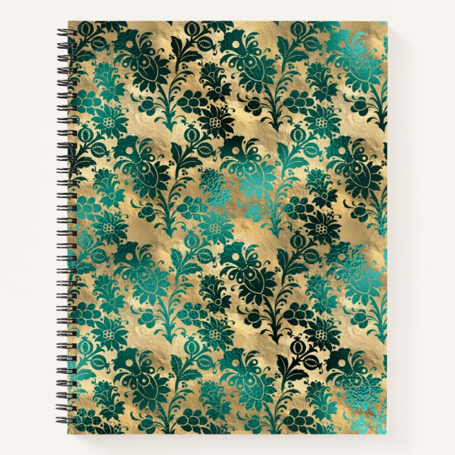 Carnet turquoise et Gold Design (Devant)