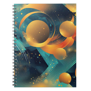 Carnet Turquoise et Gold Sphere Abstrait