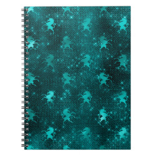 Carnet Turquoise Ombre Glam Parties scintillant Unicorns 