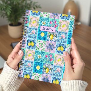 Carnet Turquoise sicilien coloré Azulejo Amalfi Eté