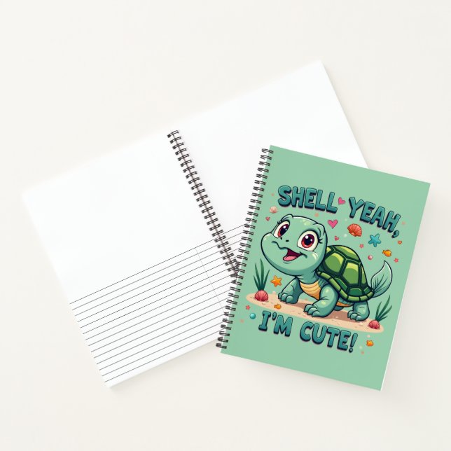 Carnet Turtle Kawaii mignonne avec jeu amusant Océan (Intérieur)