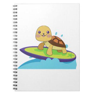 Carnet Turtle on surfboard