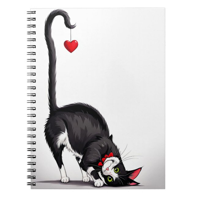 Carnet Tuxedo Chat Avec Coeur Dangereux (Devant)