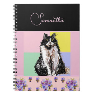 Carnet Tuxedo Chat Chats Pastel Filles Roses Personnalisa