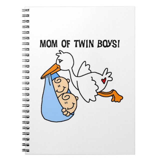 Carnet Twin Boys Maman Cadeaux de cigognes (Devant)