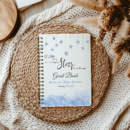 Carnet Twinkle Little Star Blue Baby Shower Guest Book
