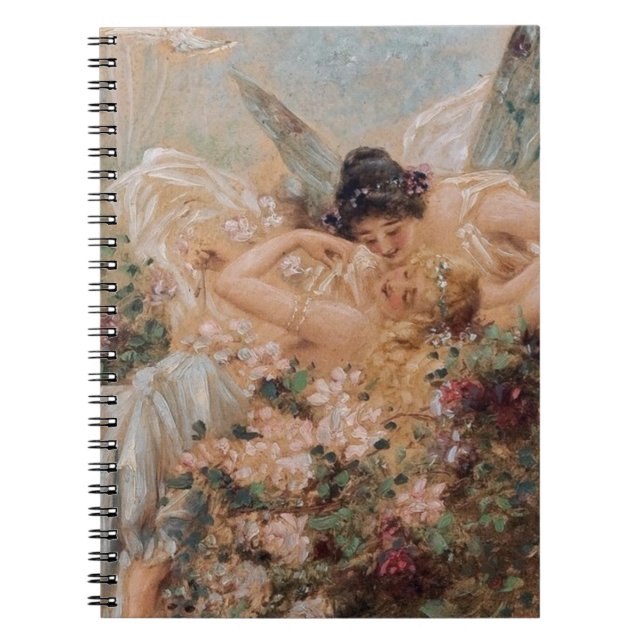 Carnet Two Fairies Embracing in a Landscape with a Swan (Devant)