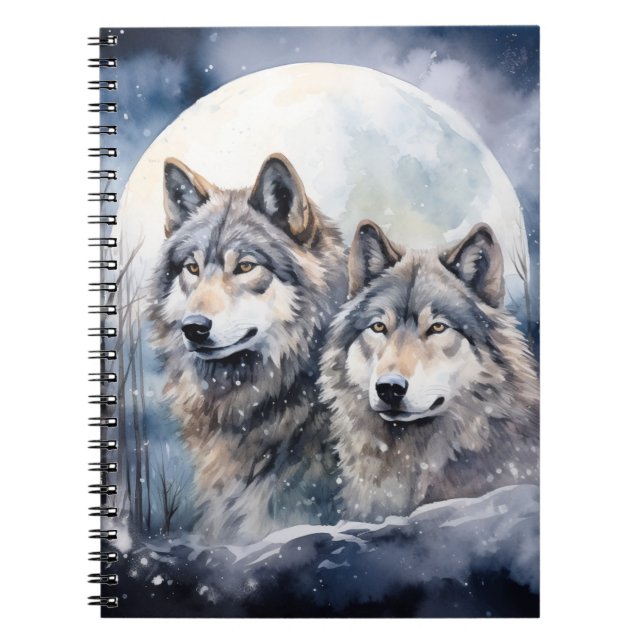 Carnet Two Wolves in Winter (Devant)