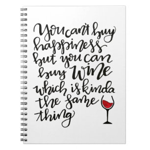 Carnet Typographie Cute Humour à vin