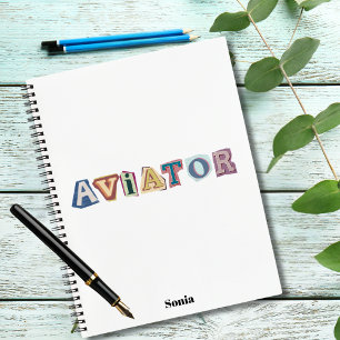 Carnet typographie d'avion, fun, cool, Aviation, Personna