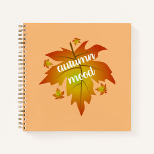 Carnet Typographie de l'humeur d'automne feuille d'érable