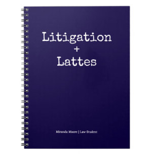 Carnet Typographie Latte Étude Étudiant Droit Bleu Tendan