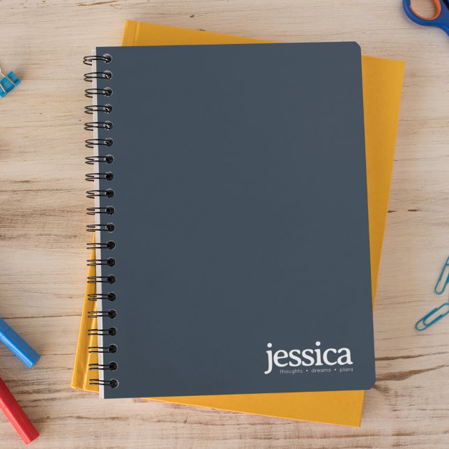 Carnet Typographie moderne arrondie bleu marine indigo (Créateur téléchargé)