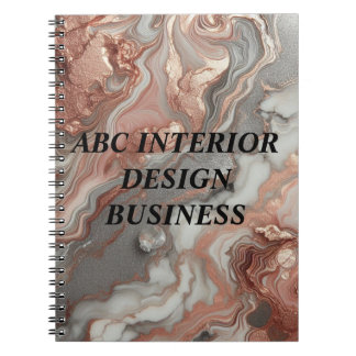 Carnet Typographie moderne de texture de marbre argenté o