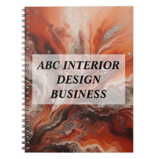 Carnet Typographie moderne en marbre orange argent terrac