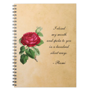 Carnet Typographie poétique des citations de Rumi avec Ro