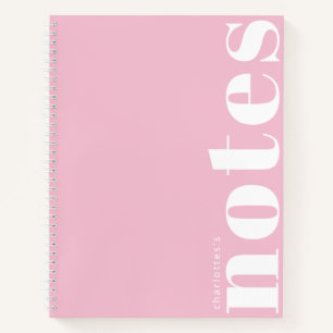 Carnet Typographie rose pastel minimaliste Moderne Person