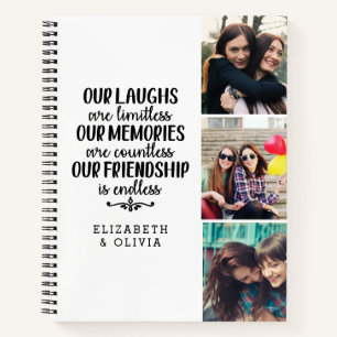 Carnet Typographie tendance Meilleurs Amis Noms photo Col