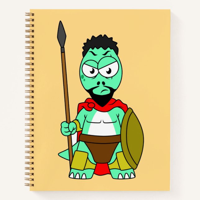 Carnet Tyrannosaurus Rex Habillé Comme Leonidas. (Devant)