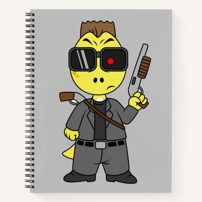 Carnet Tyrannosaurus Rex Habillé Comme Terminator. (Devant)