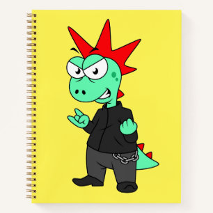 Carnet Tyrannosaurus Rex Habillé Comme Un Punk.