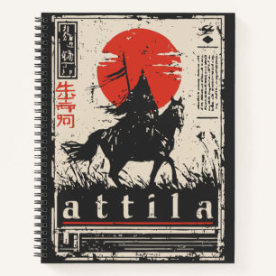 Carnet Ukiyo-e Attila Portrait de Hun Warrior