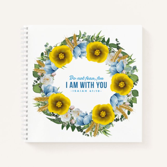 Carnet Ukraine Ukrainienne Fleurs de couronne Foi Espoir (Devant)