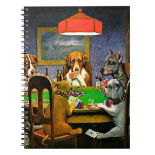 Carnet Un ami dans le besoin, chiens jouant au poker,