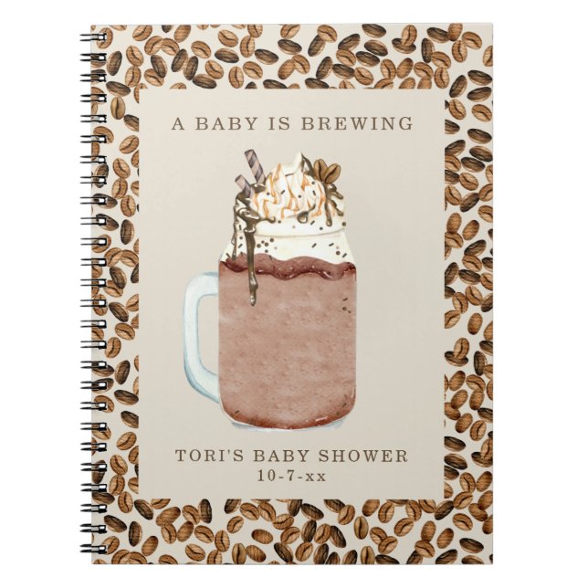 Carnet Un Bébé Brasse Du Café Glacé Invité Baby shower (Devant)