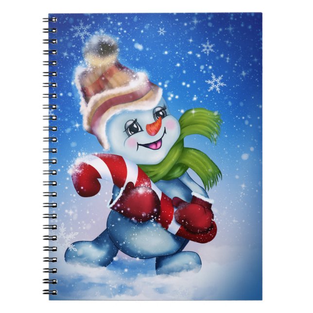 Carnet Un bonhomme de neige festif (Devant)