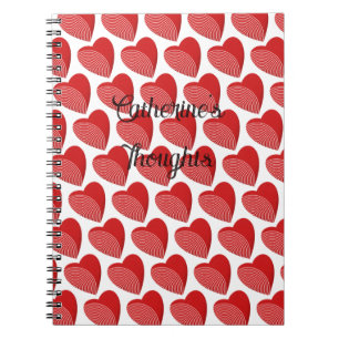 Carnet Un coeur rouge rayé