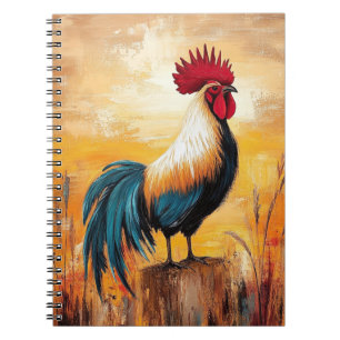Carnet Un coq sur une peinture à l'huile