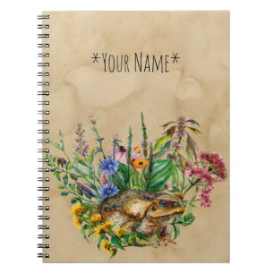 Carnet Un Crapaud Parmi Les Ordinateurs Portables Fleurs