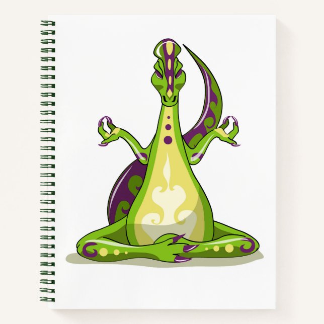 Carnet Un Dinosaure Iguanodon Qui Fait Du Yoga. (Devant)
